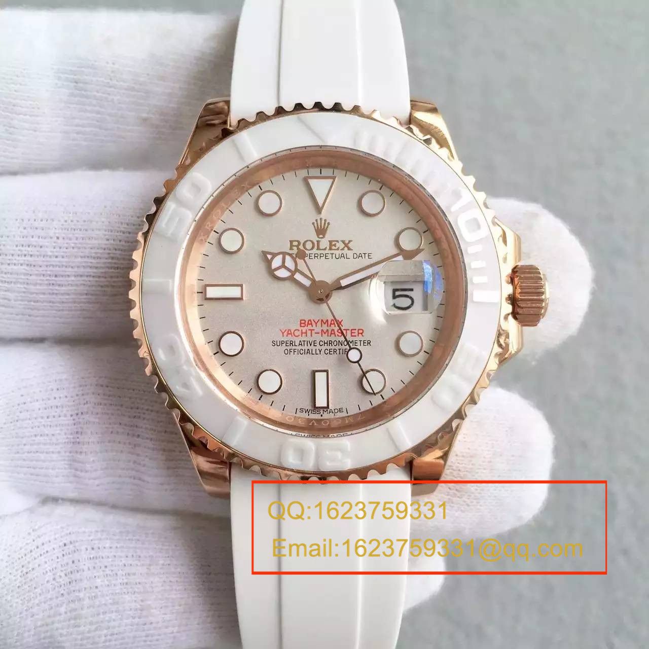 【NOOB Factory 一比一高仿手表】 Rolex  Rolex  Yacht-Master 系列116655-Oysterflex bracelet白盘 wrist watch  / R024