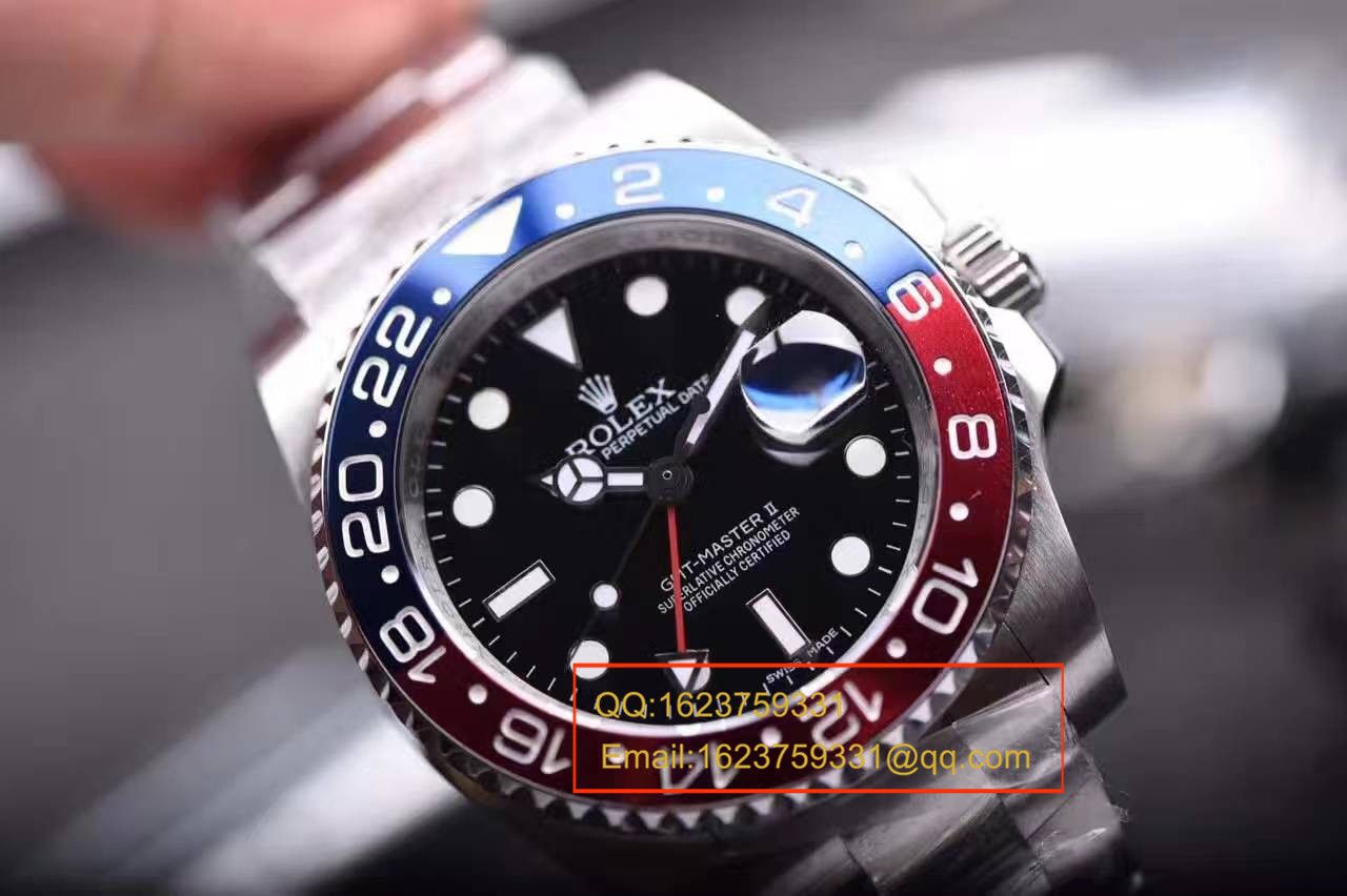 【独家 Video analysis  top 复刻高仿表】JR Rolex  GMT MASTER II系列116719-BLRO可乐圈男士机械手表 / R085