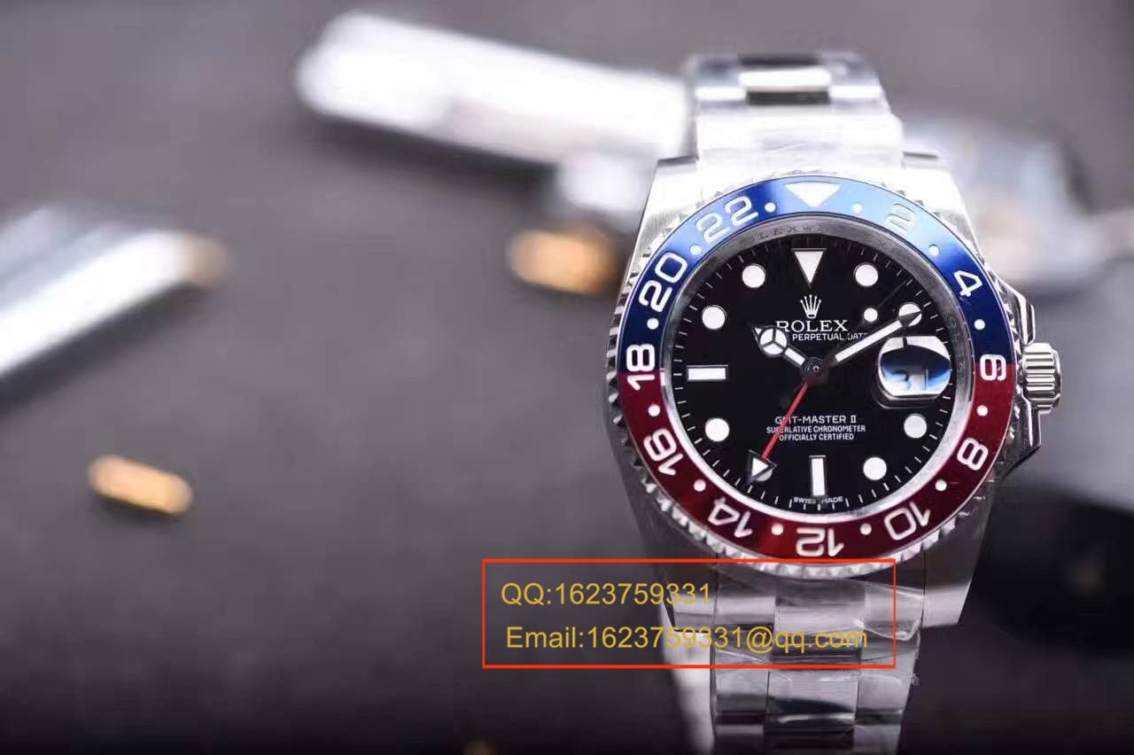 【独家 Video analysis  top 复刻高仿表】JR Rolex  GMT MASTER II系列116719-BLRO可乐圈男士机械手表 / R085