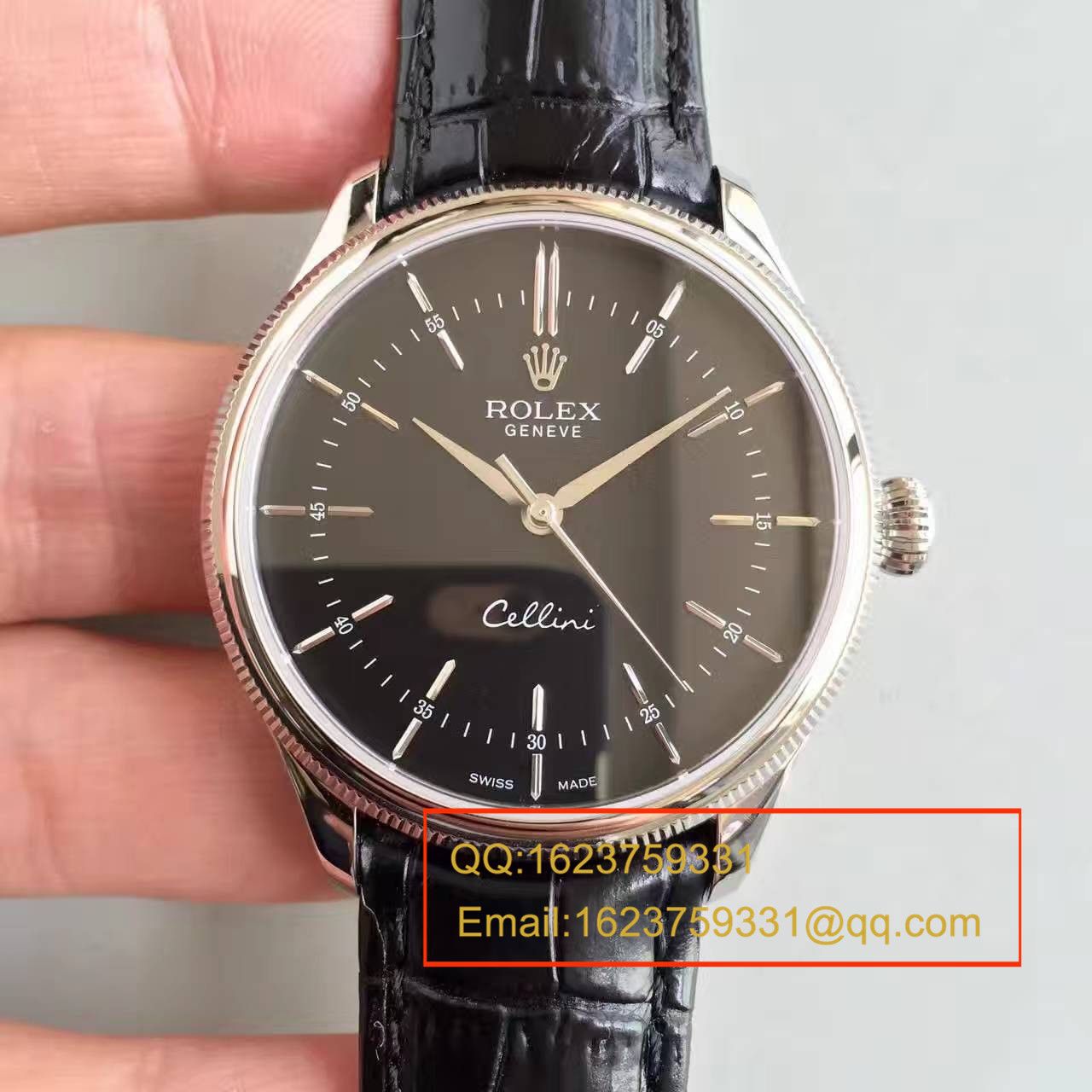 【MK一比一超A高仿手表】 Rolex 切利尼系列50509黑盘黑带机械 wrist watch  / R079