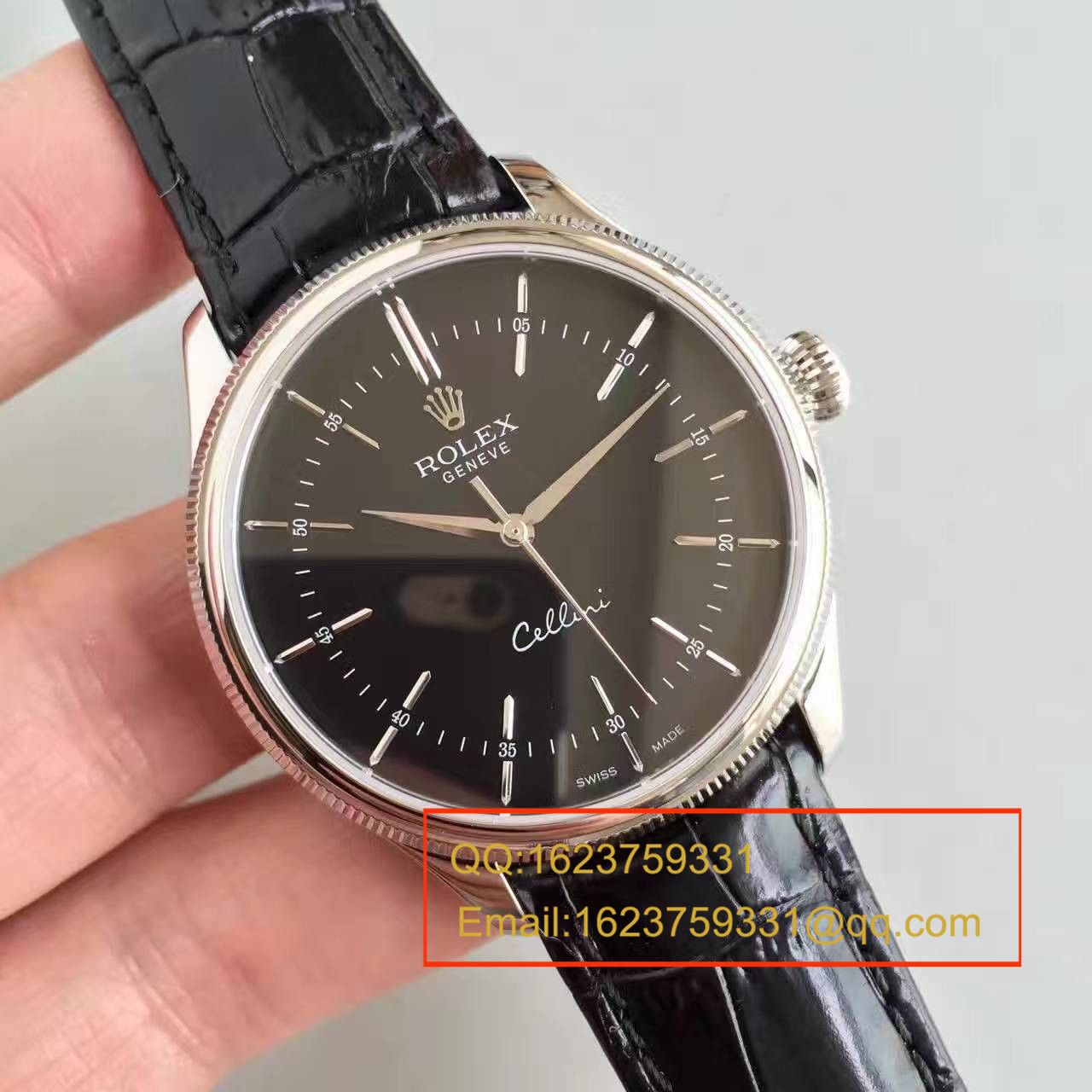 【MK一比一超A高仿手表】 Rolex 切利尼系列50509黑盘黑带机械 wrist watch  / R079