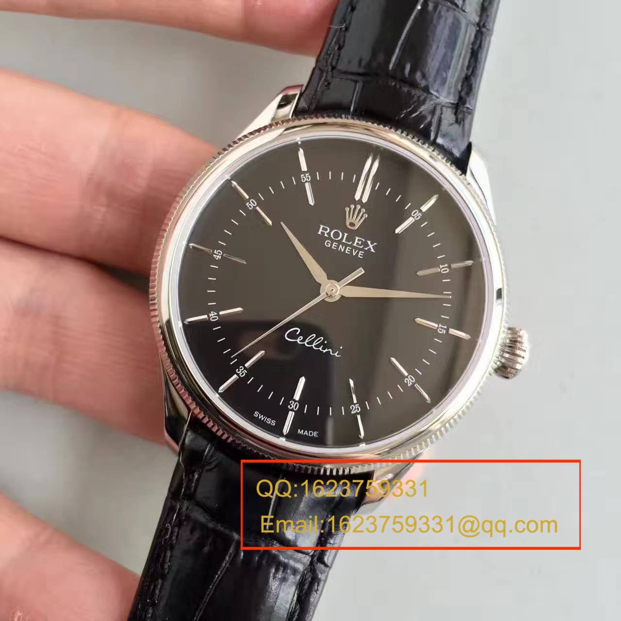 【MK一比一超A高仿手表】 Rolex 切利尼系列50509黑盘黑带机械 wrist watch  / R079