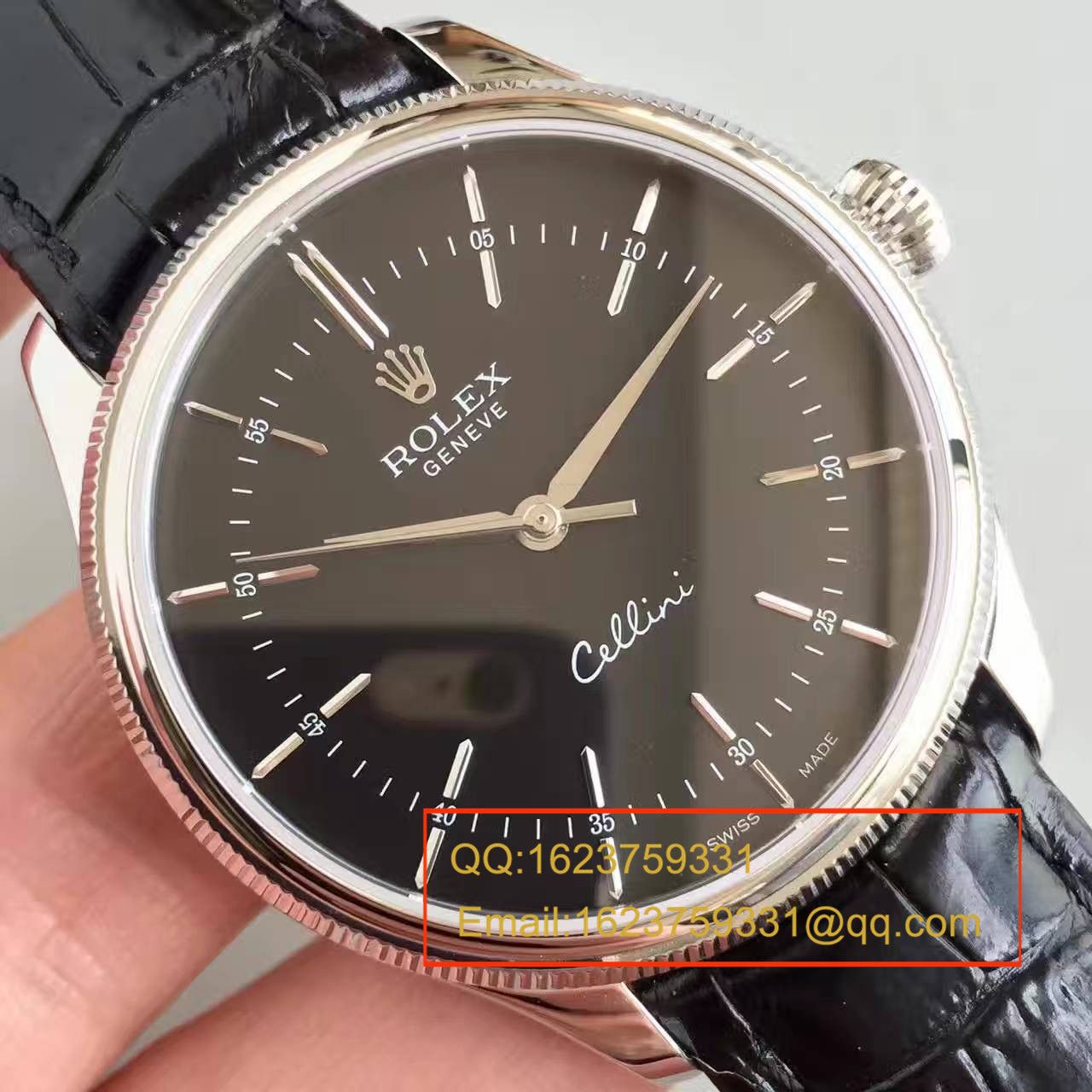 【MK一比一超A高仿手表】 Rolex 切利尼系列50509黑盘黑带机械 wrist watch  / R079