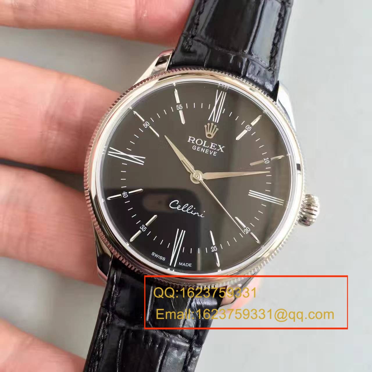 【MK一比一超A高仿手表】 Rolex 切利尼系列50509黑盘黑带机械 wrist watch  / R079