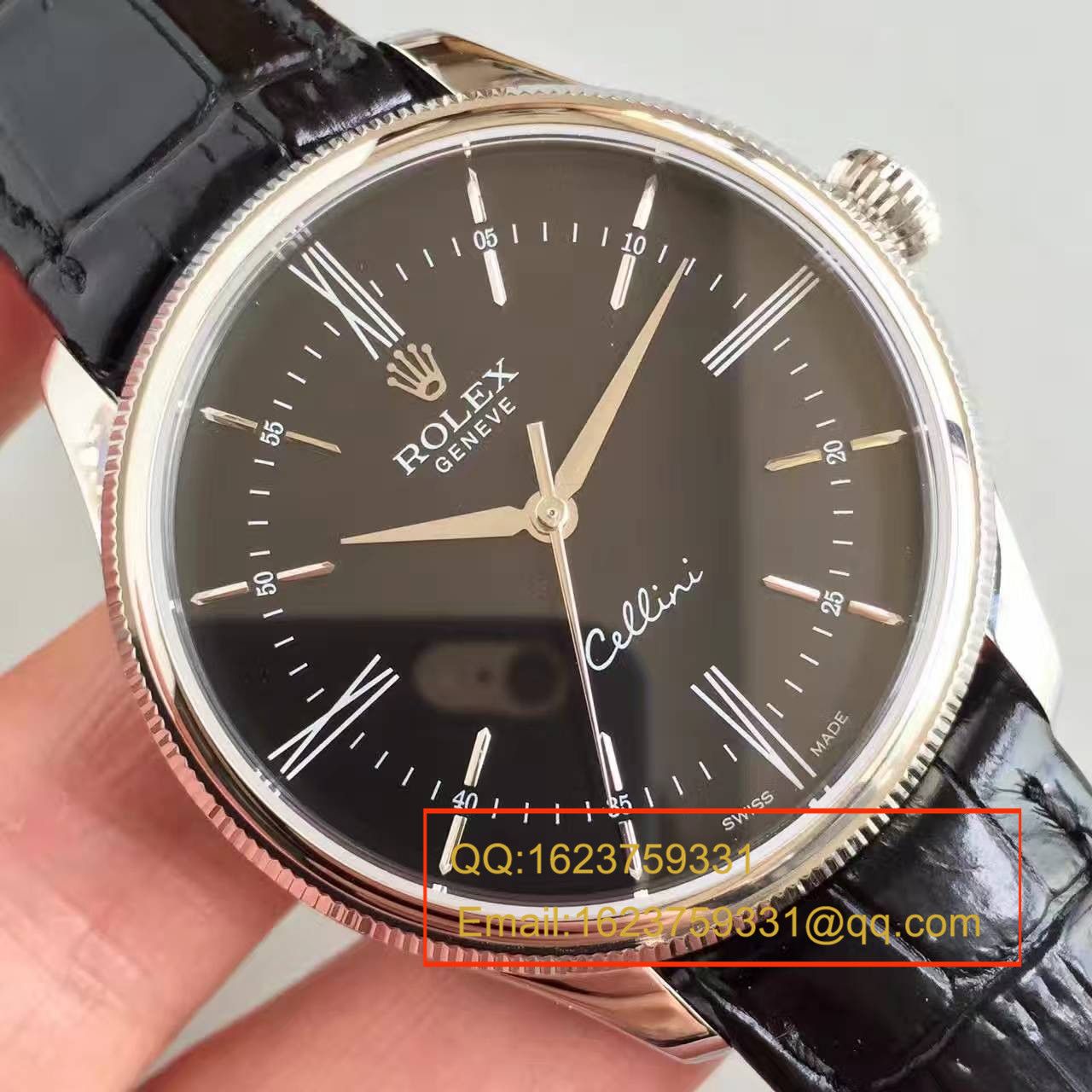 【MK一比一超A高仿手表】 Rolex 切利尼系列50509黑盘黑带机械 wrist watch  / R079