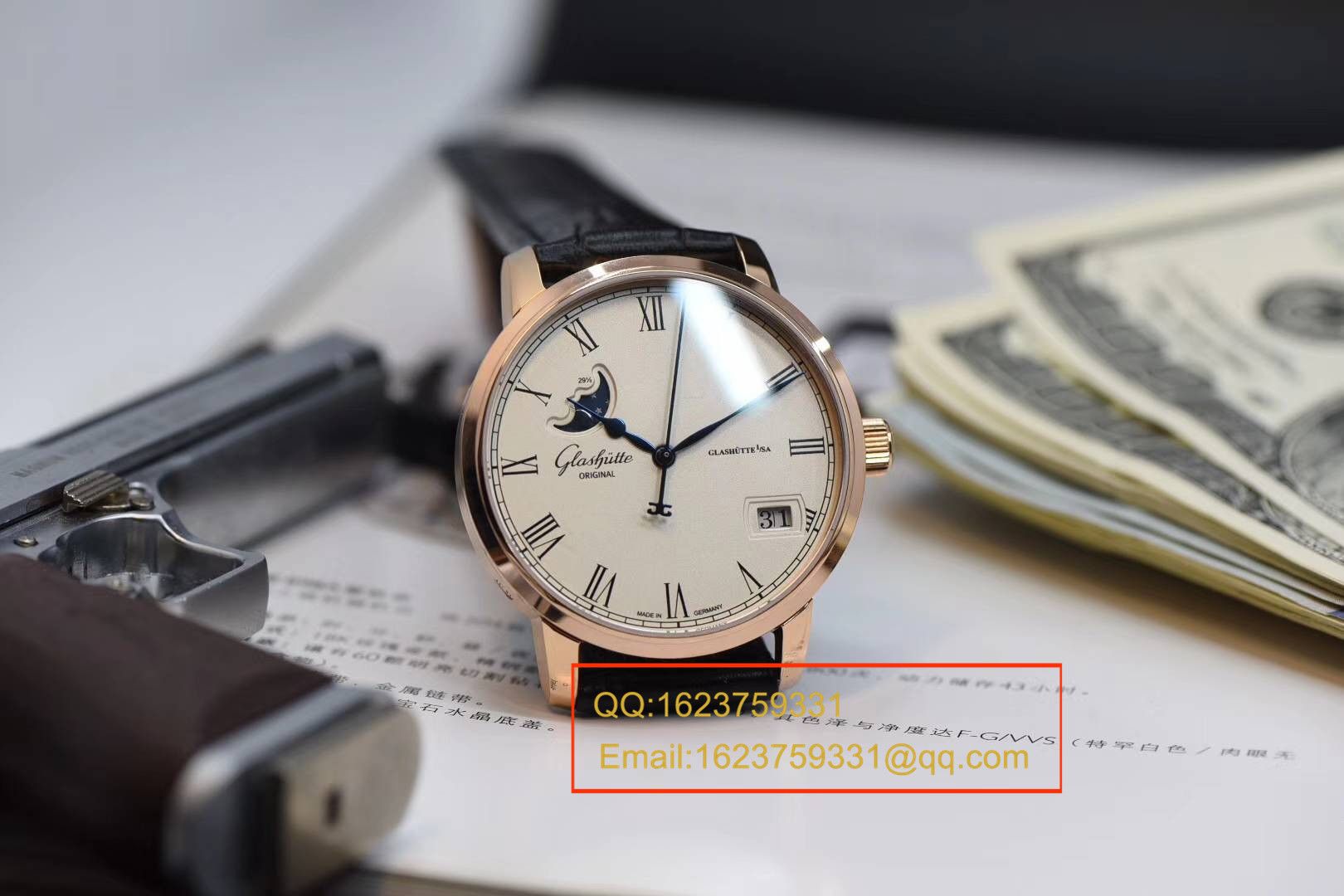 【GF一比一超A高仿手表】glashuette original原创精髓议员大日历月相 wrist watch 系列 100-04-32-15-04 wrist watch  / GLABA013