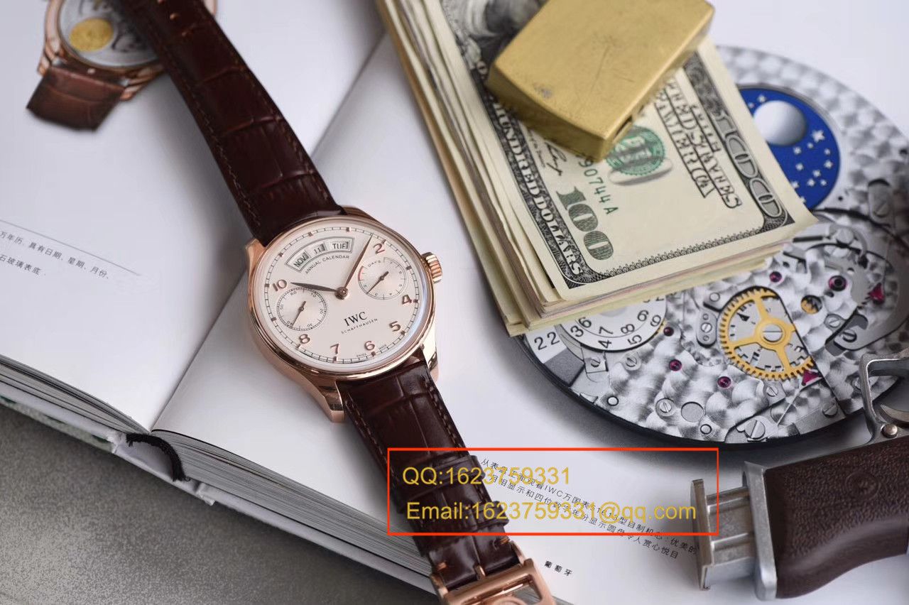 【YL Factory 一比一超A高仿手表】 IWC 葡萄牙年历 wrist watch 系列IW503504 IWC 年历玫瑰金 wrist watch  / WG304