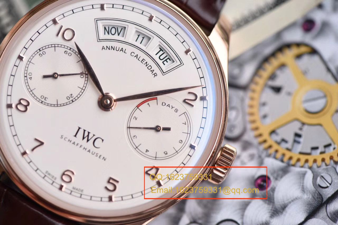 【YL Factory 一比一超A高仿手表】 IWC 葡萄牙年历 wrist watch 系列IW503504 IWC 年历玫瑰金 wrist watch  / WG304