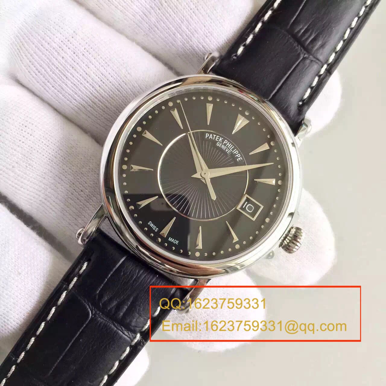 【HT一比一超A高仿手表】 PATEK PHILIPPE Calatrava 系列白金黑面男表5153G-001 / BD131