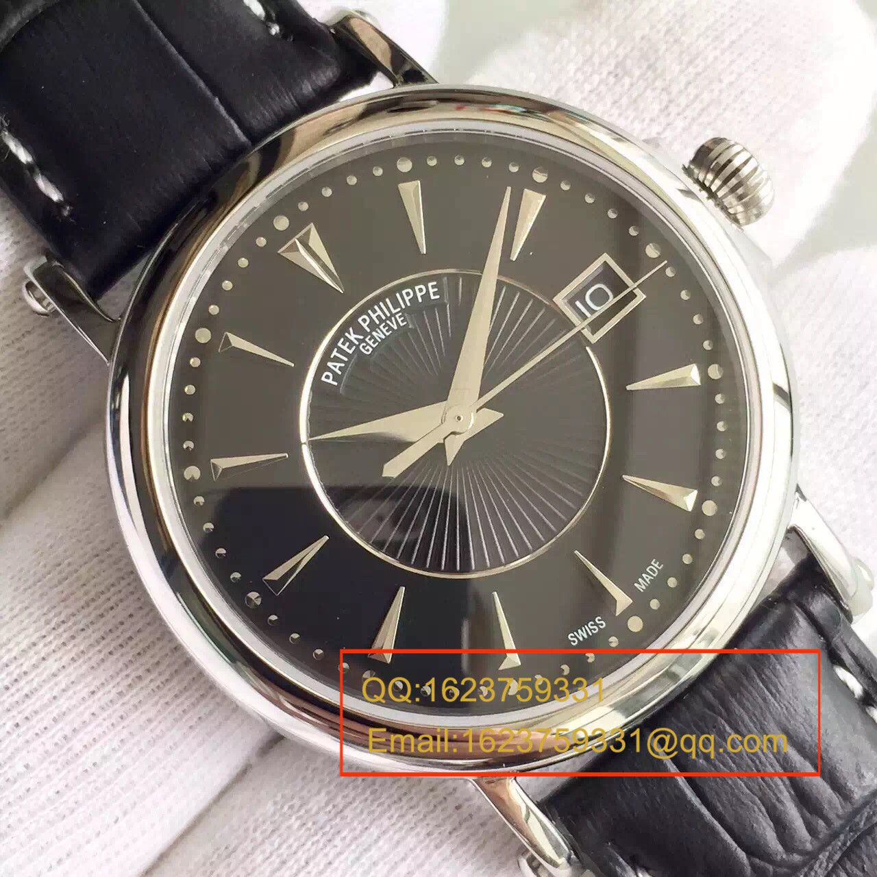 【HT一比一超A高仿手表】 PATEK PHILIPPE Calatrava 系列白金黑面男表5153G-001 / BD131