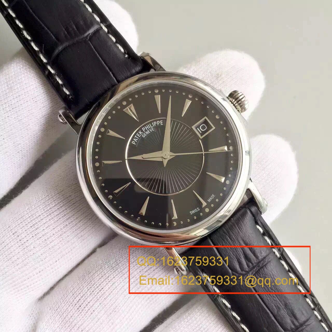 【HT一比一超A高仿手表】 PATEK PHILIPPE Calatrava 系列白金黑面男表5153G-001 / BD131