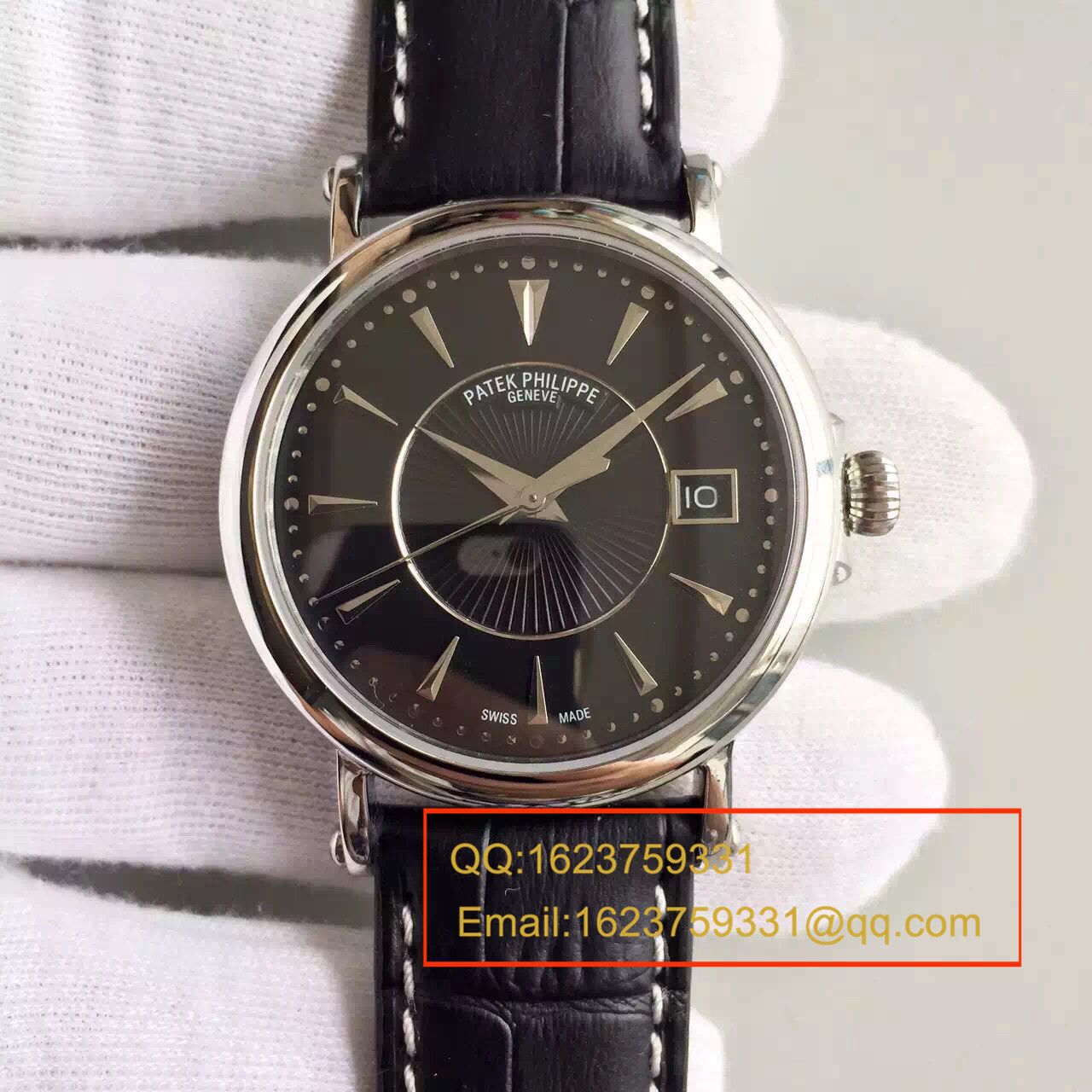 【HT一比一超A高仿手表】 PATEK PHILIPPE Calatrava 系列白金黑面男表5153G-001 / BD131