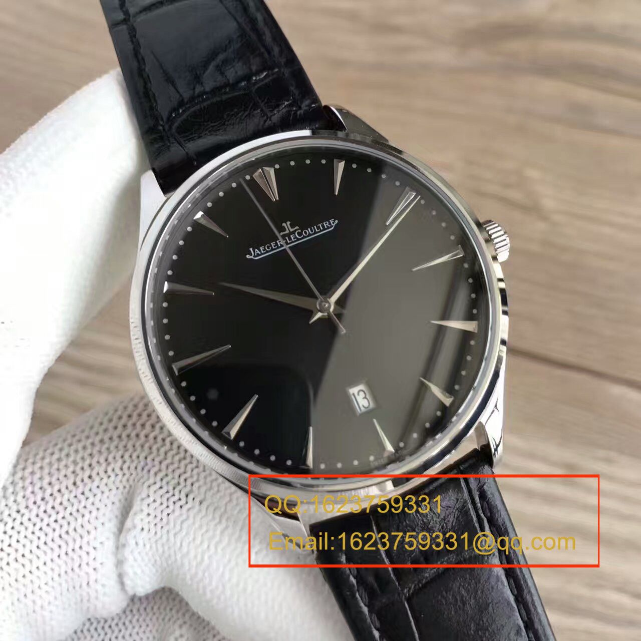 【台湾 Factory 一比一复刻手表】 Jaeger-LeCoultre 大型超薄日历大师系列男表黑面 / JJ096