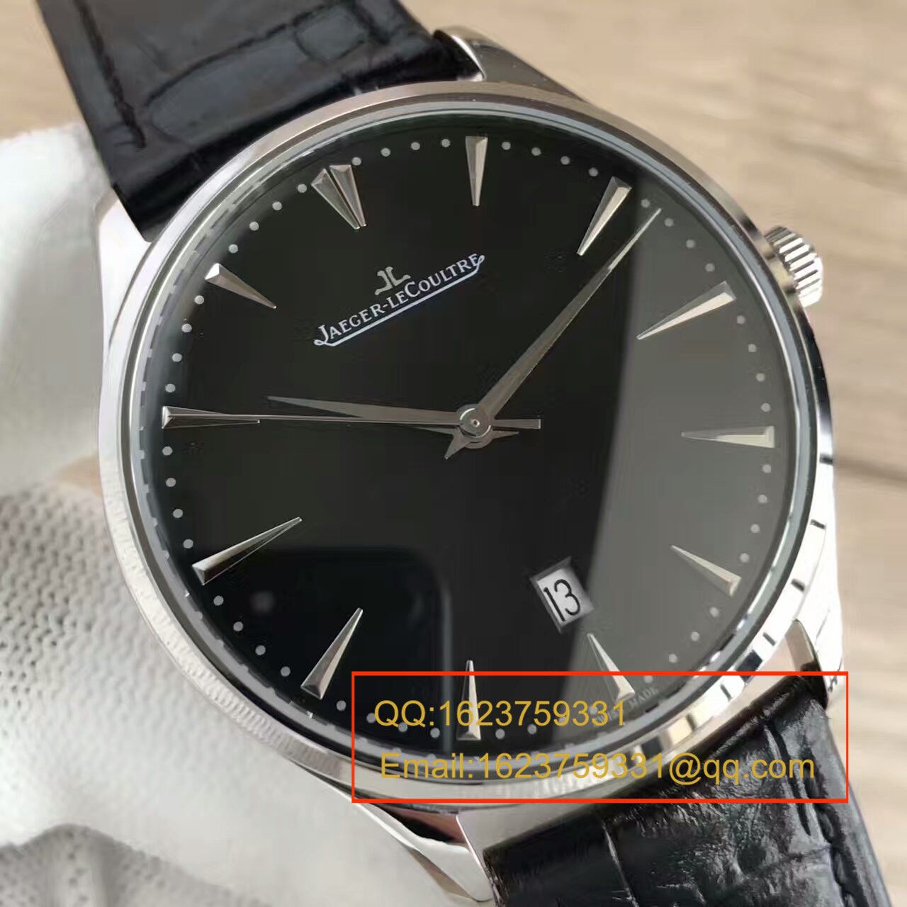 【台湾 Factory 一比一复刻手表】 Jaeger-LeCoultre 大型超薄日历大师系列男表黑面 / JJ096
