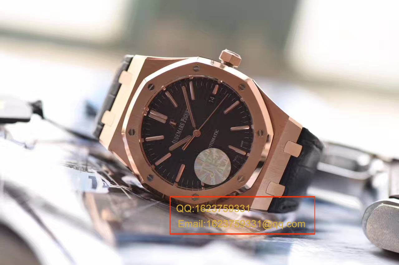 【JF Factory 1:1复刻高仿手表】Audemars Piguet 皇家橡树系列15400OR.OO.D002CR.01 wrist watch 《真皮 watchband  款》 / AP015