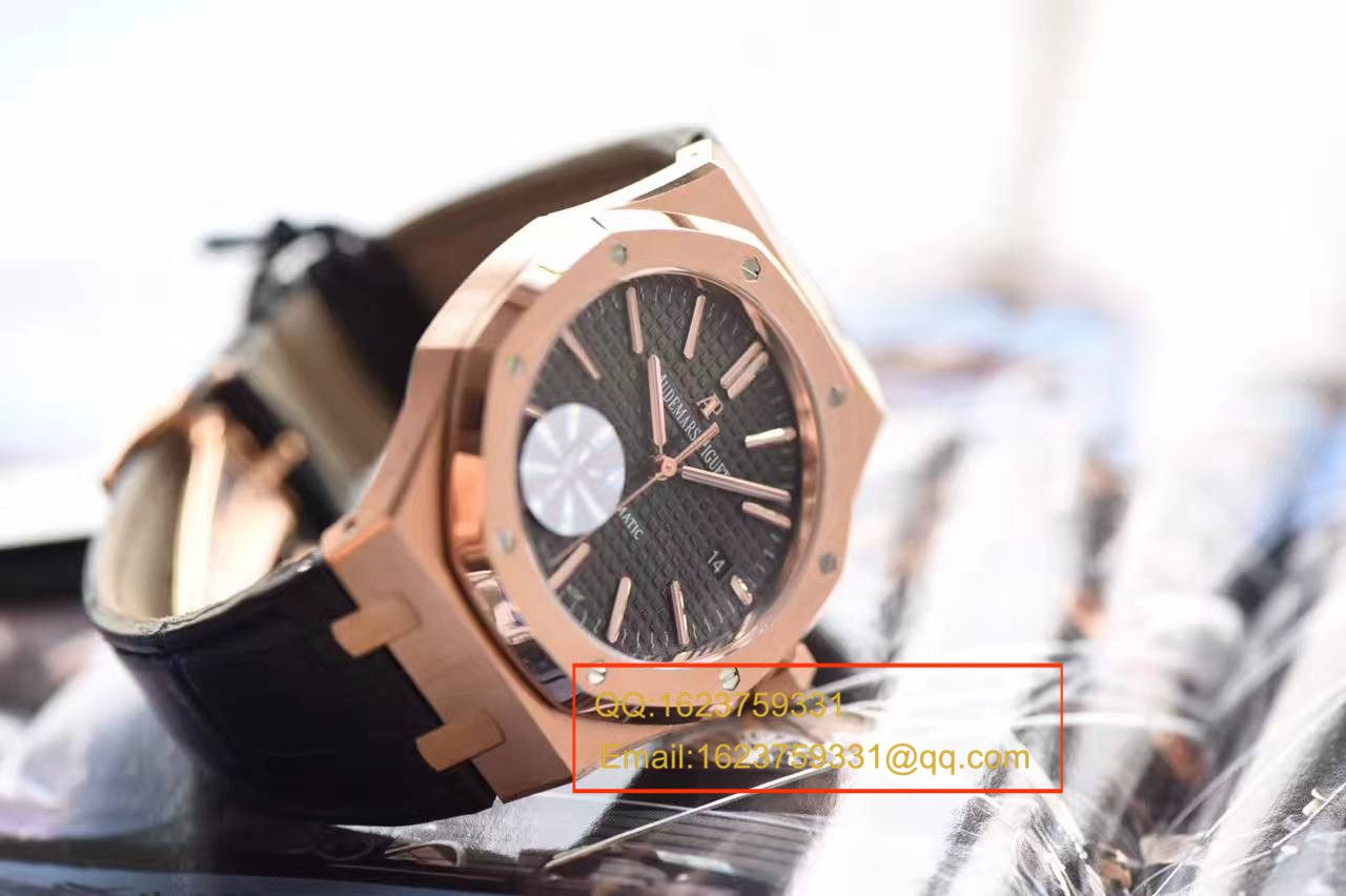 【JF Factory 1:1复刻高仿手表】Audemars Piguet 皇家橡树系列15400OR.OO.D002CR.01 wrist watch 《真皮 watchband  款》 / AP015