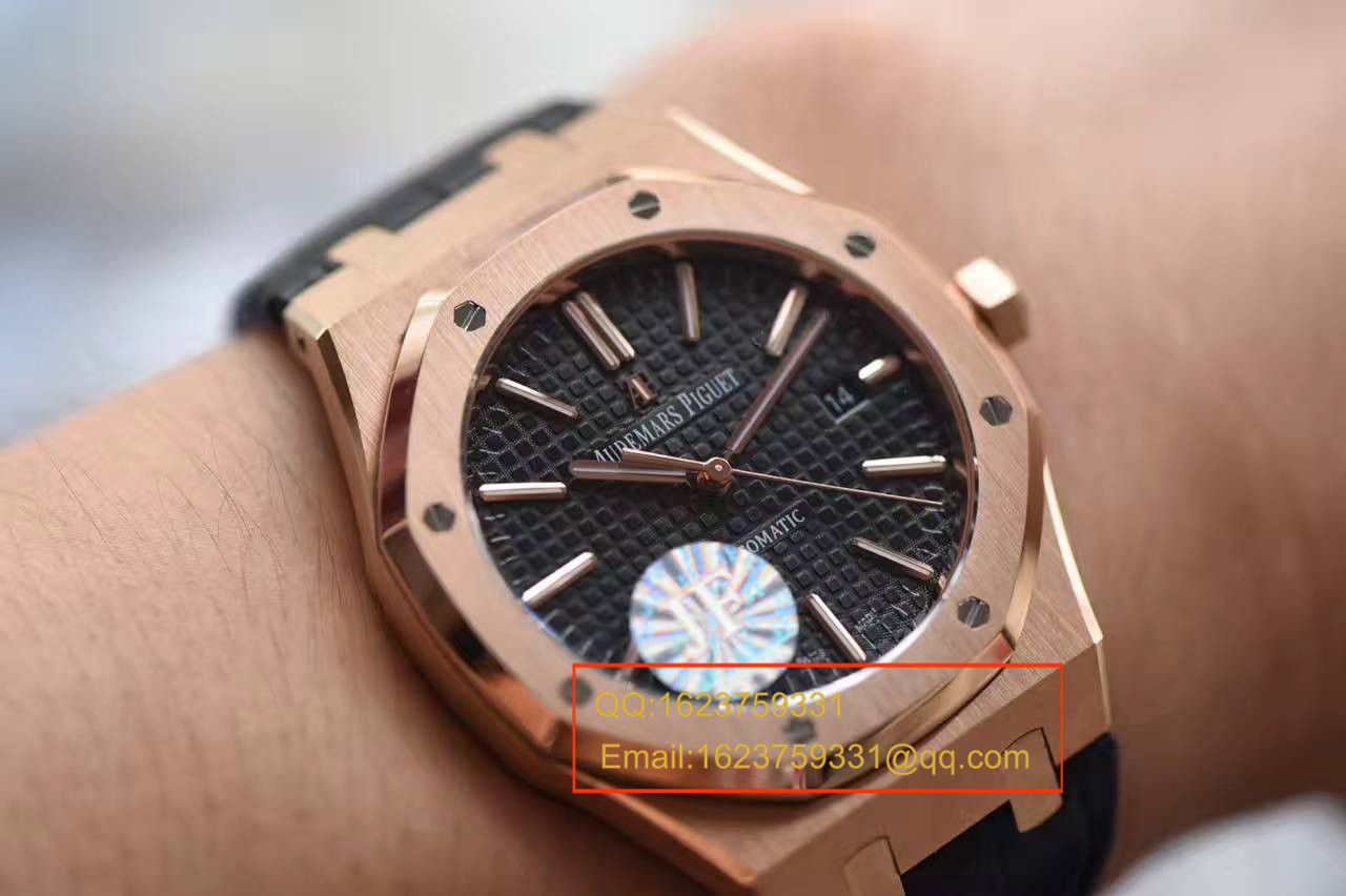 【JF Factory 1:1复刻高仿手表】Audemars Piguet 皇家橡树系列15400OR.OO.D002CR.01 wrist watch 《真皮 watchband  款》 / AP015