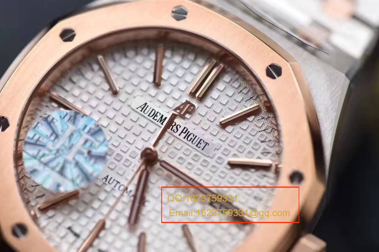 JF Factory Audemars Piguet 皇家橡树系列15400SR.OO.1220SR.01 wrist watch 《精钢间金 watchband  》 top 复刻高仿男女 wrist watch  / AP016