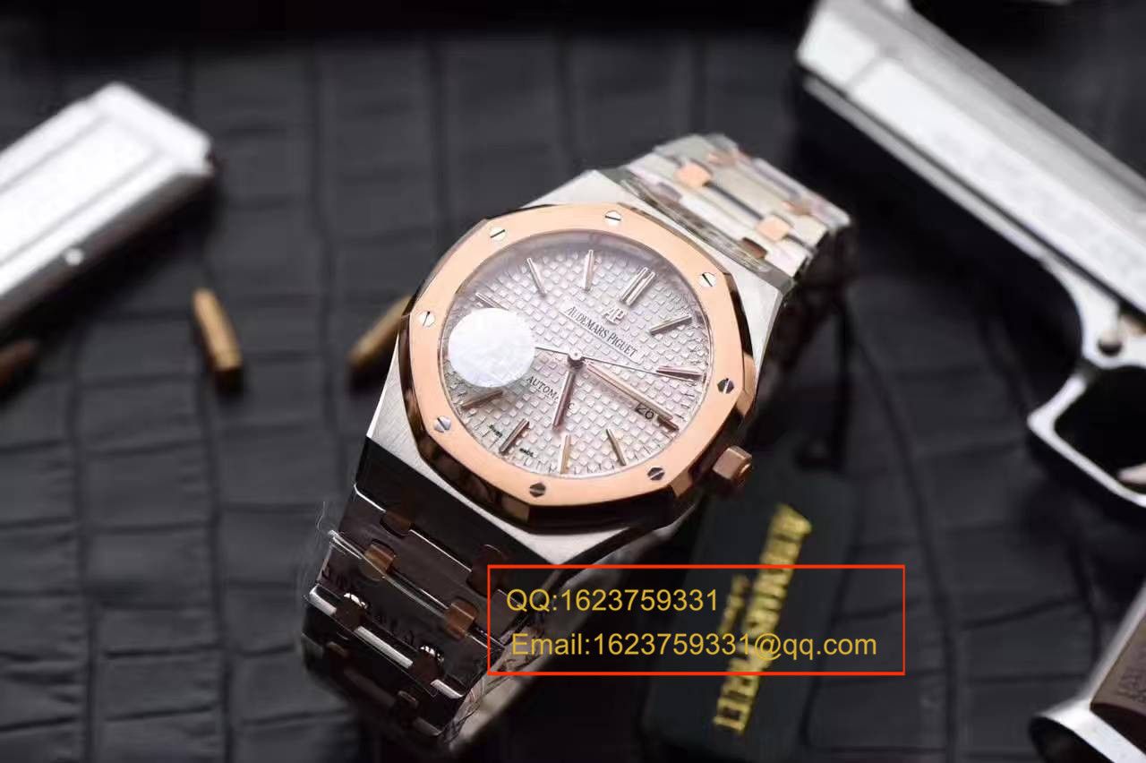 JF Factory Audemars Piguet 皇家橡树系列15400SR.OO.1220SR.01 wrist watch 《精钢间金 watchband  》 top 复刻高仿男女 wrist watch  / AP016