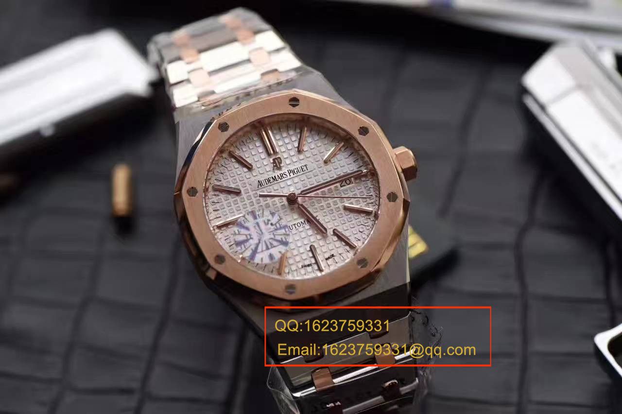 JF Factory Audemars Piguet 皇家橡树系列15400SR.OO.1220SR.01 wrist watch 《精钢间金 watchband  》 top 复刻高仿男女 wrist watch  / AP016
