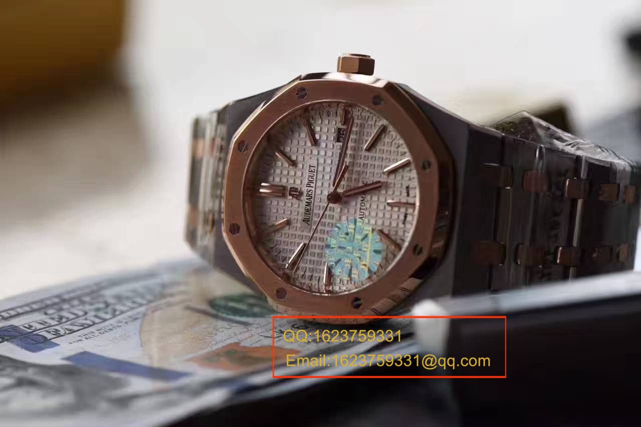 JF Factory Audemars Piguet 皇家橡树系列15400SR.OO.1220SR.01 wrist watch 《精钢间金 watchband  》 top 复刻高仿男女 wrist watch  / AP016