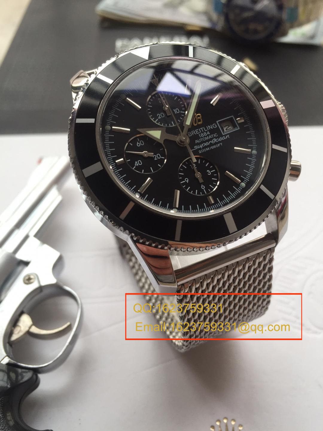 【视频解析】 Breitling 超级海洋文化系列精钢 watchcase -黑色表盘-Ocean Classic表链 wrist watch  / BLAH053