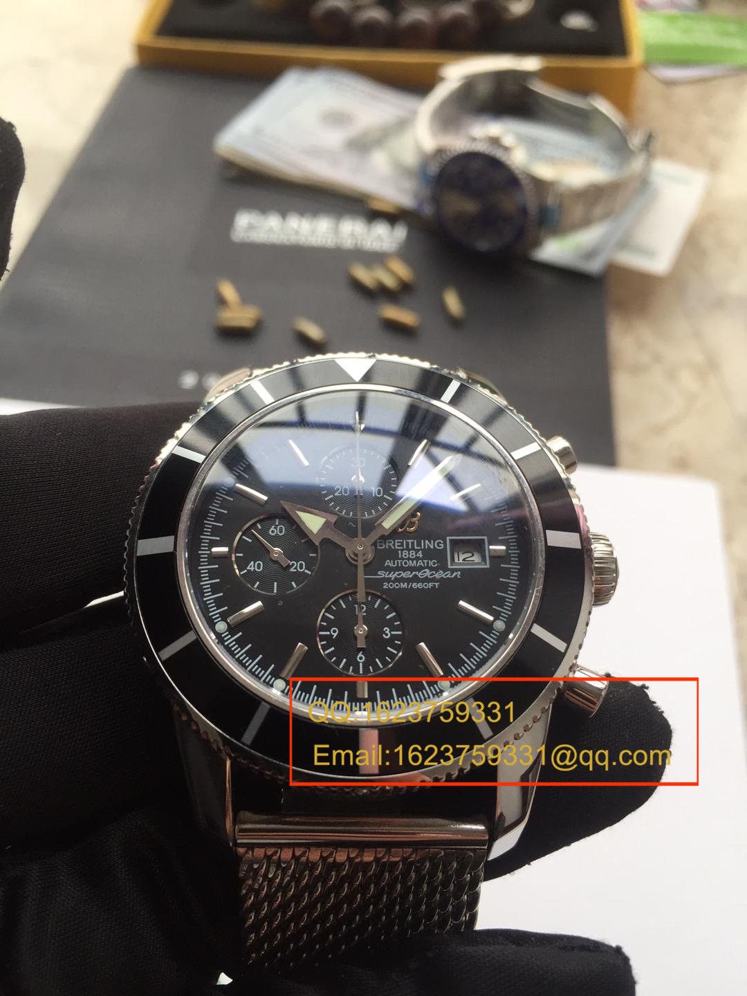 【视频解析】 Breitling 超级海洋文化系列精钢 watchcase -黑色表盘-Ocean Classic表链 wrist watch  / BLAH053