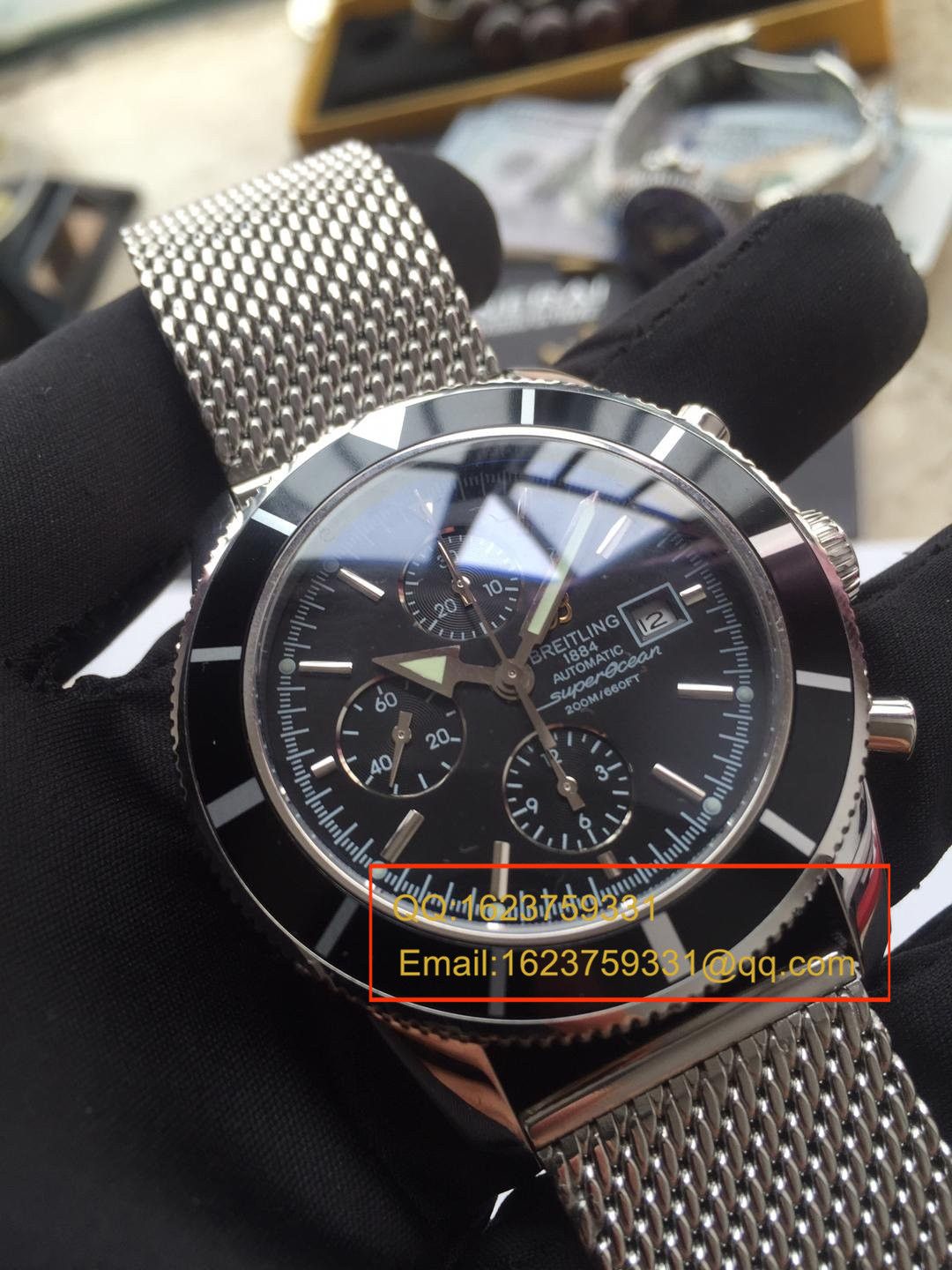 【视频解析】 Breitling 超级海洋文化系列精钢 watchcase -黑色表盘-Ocean Classic表链 wrist watch  / BLAH053
