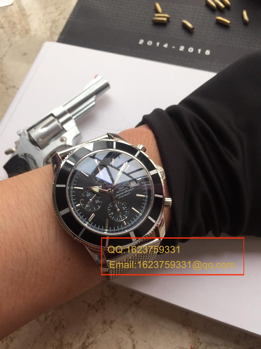 【视频解析】 Breitling 超级海洋文化系列精钢 watchcase -黑色表盘-Ocean Classic表链 wrist watch  / BLAH053