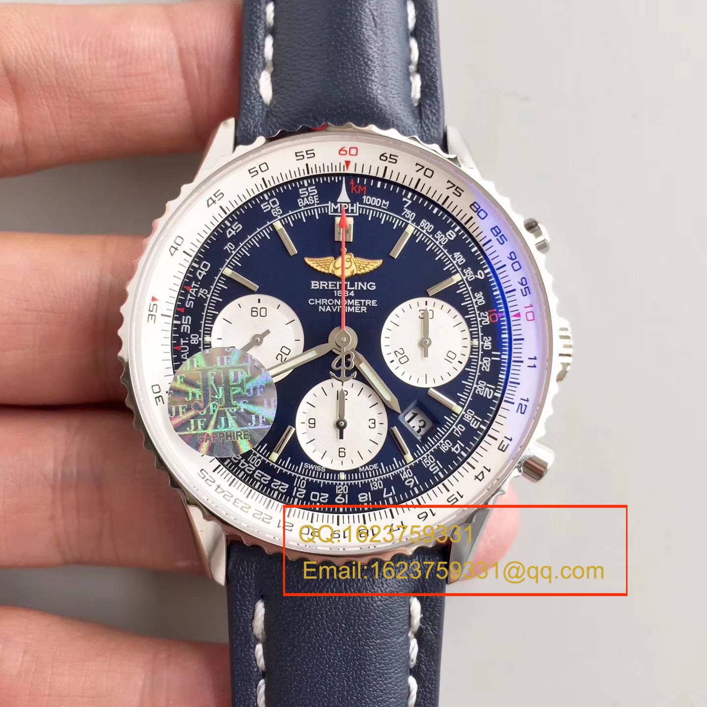 【JF Factory 一比一复刻高仿手表】 Breitling 航空计时系列“太阳的后裔”-蓝色表盘-Navitimer航空精钢表链 wrist watch  / BL017
