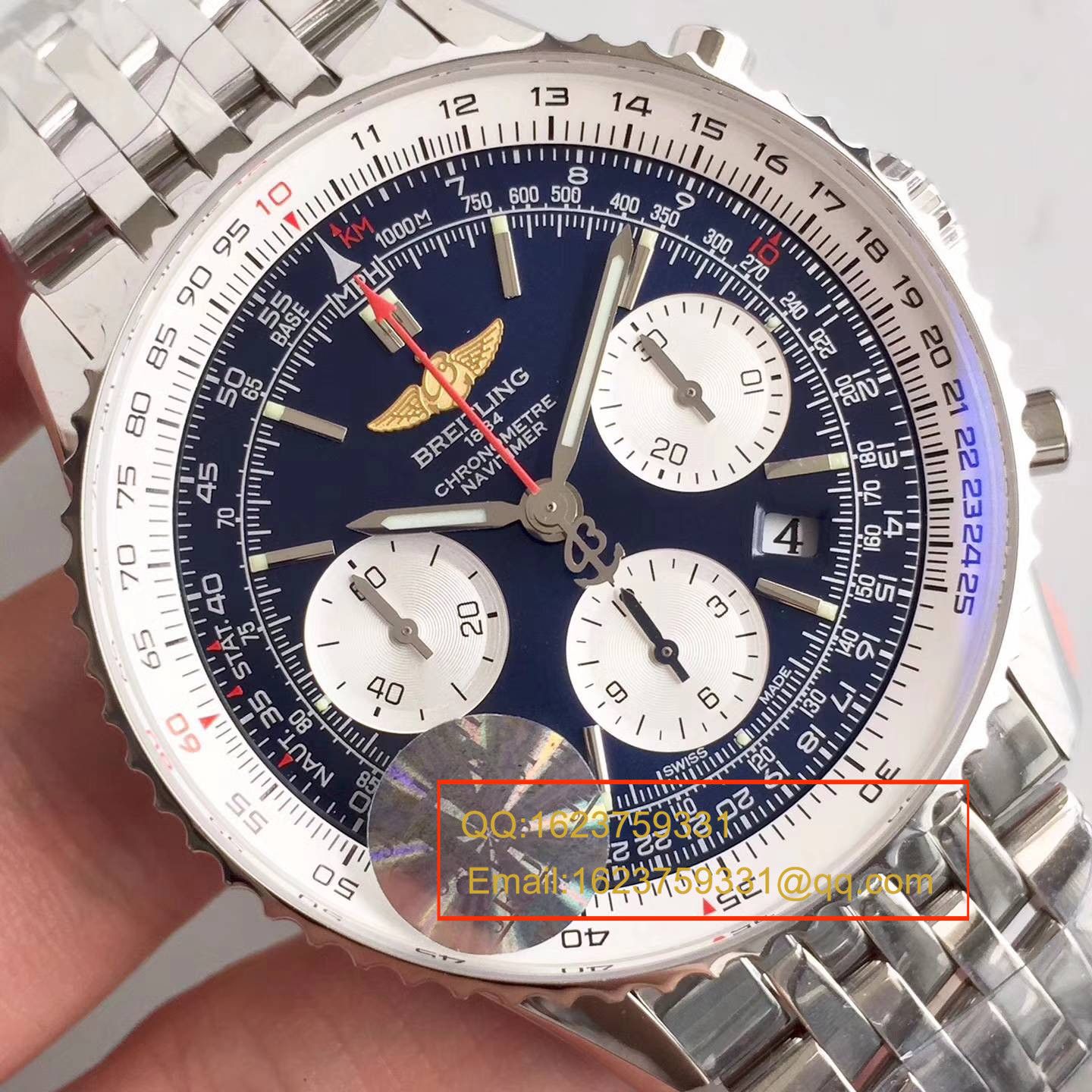 【JF Factory 一比一复刻高仿手表】 Breitling 航空计时系列“太阳的后裔”-蓝色表盘-Navitimer航空精钢表链 wrist watch  / BL017