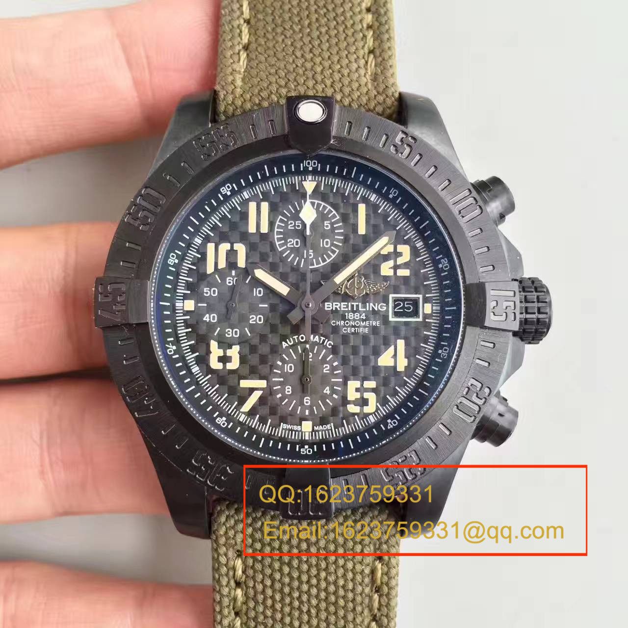 【GF1:1超A精仿手表】 Breitling 美军专用 copy customized 版复仇者Breitling USA military avenger II carbon fiber / BL012