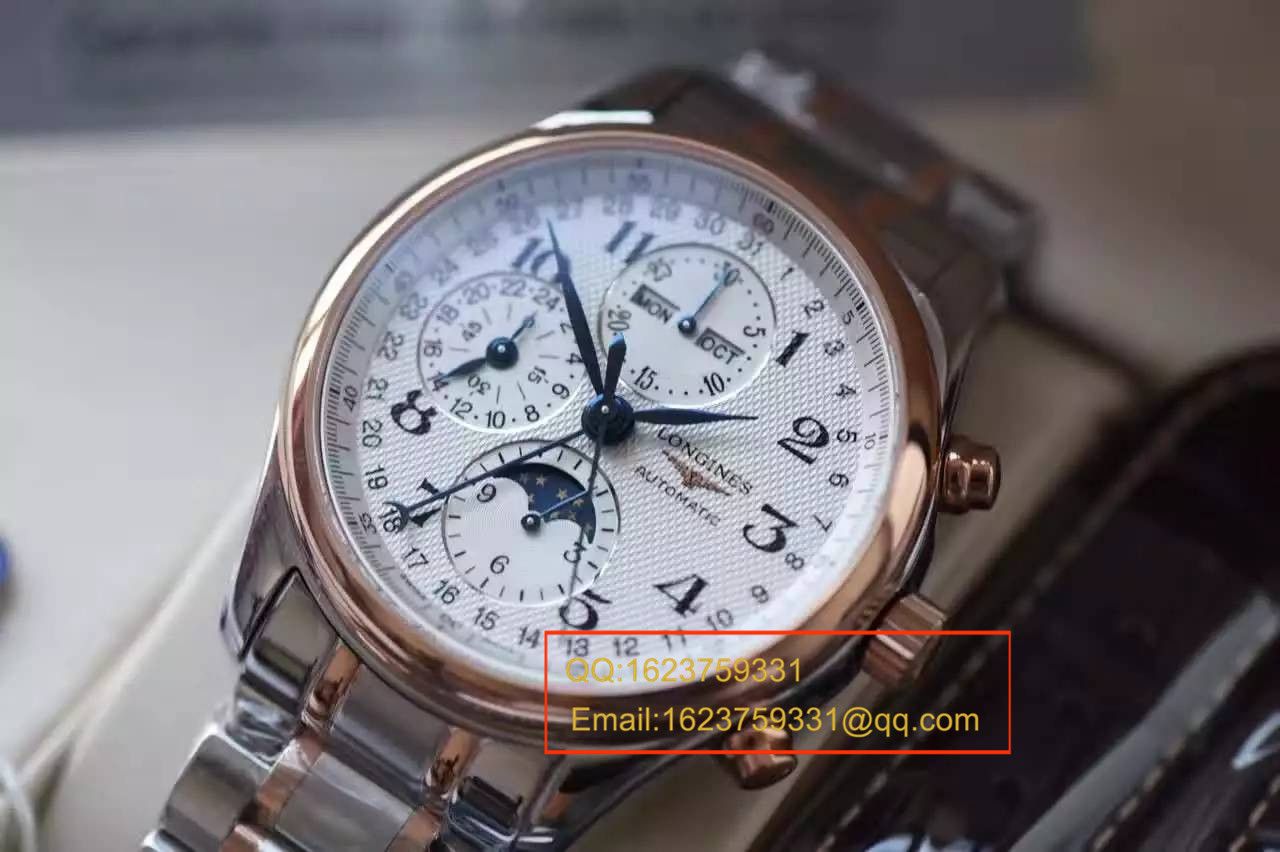 【 Video analysis YL Factory 1:1超A高仿手表】 Longines LONGINES名匠系列L2.673.8.78.3月相 wrist watch 《间金 watchband  》 / LQ022