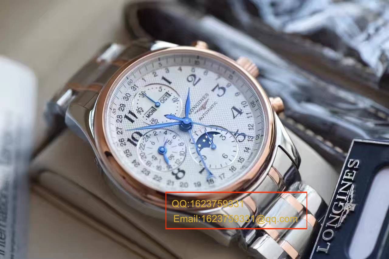 【 Video analysis YL Factory 1:1超A高仿手表】 Longines LONGINES名匠系列L2.673.8.78.3月相 wrist watch 《间金 watchband  》 / LQ022