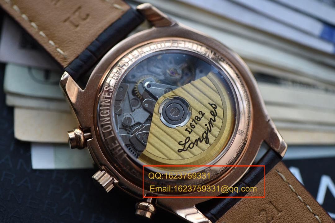 【视频解析】 Longines 名匠复刻高仿旗舰版本八针月相土豪金版本 wrist watch 《表圈镶钻》 / L066