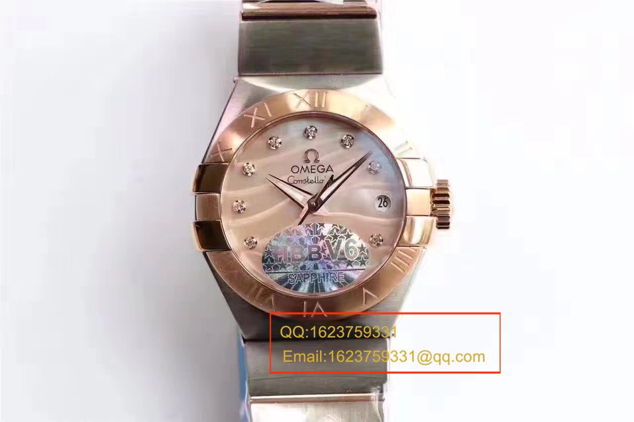 【HBBV6 Factory 一比一超A复刻手表】OMEGA Constellation PLUMA轻羽系列123.20.27.60.57.002女士机械 wrist watch  / M289