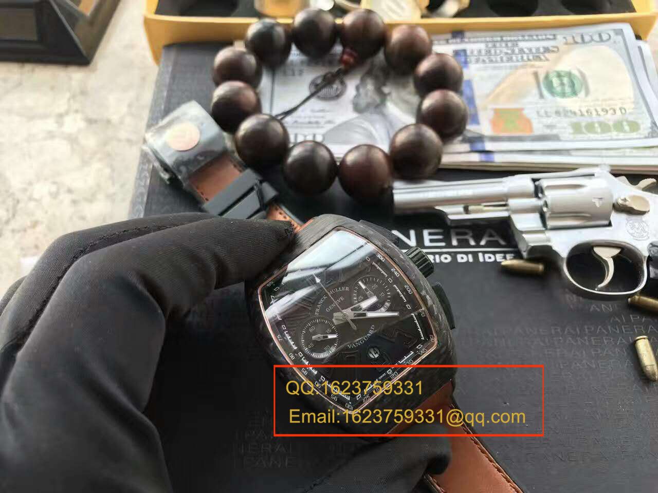 【LE1:1 top 复刻高仿手表】Franck MullerVANGUARD系列V45 SC DT BLACK PXL黑色 wrist watch  / Franck MullerCAFL05
