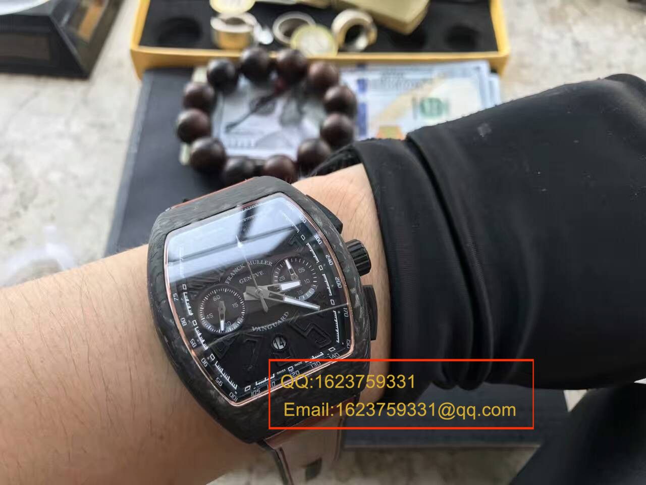 【LE1:1 top 复刻高仿手表】Franck MullerVANGUARD系列V45 SC DT BLACK PXL黑色 wrist watch  / Franck MullerCAFL05