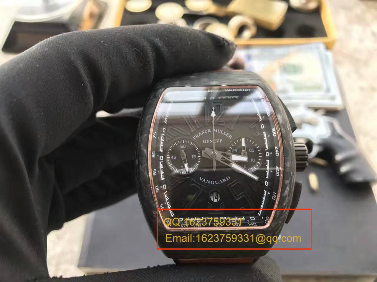 【LE1:1 top 复刻高仿手表】Franck MullerVANGUARD系列V45 SC DT BLACK PXL黑色 wrist watch  / Franck MullerCAFL05