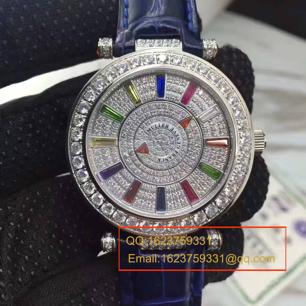 法兰克.穆勒DOUBLE MYSTERY系列42 DM D2R CD 白盘绿色 watchband  女士 wrist watch  / FLBF015