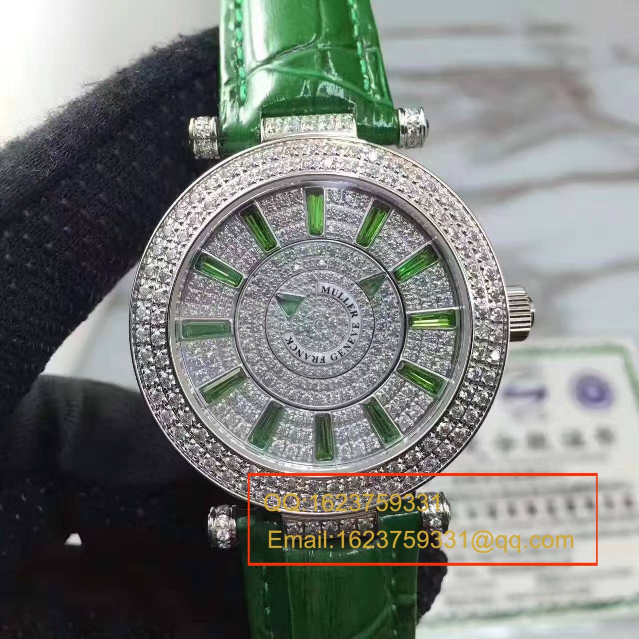 法兰克.穆勒DOUBLE MYSTERY系列42 DM D2R CD 白盘绿色 watchband  女士 wrist watch  / FLBF015