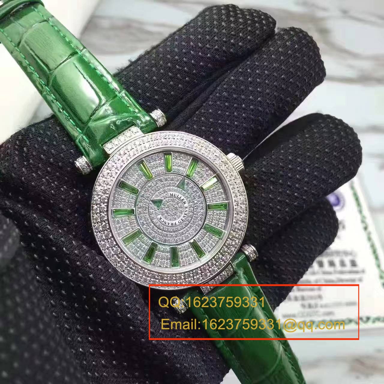 法兰克.穆勒DOUBLE MYSTERY系列42 DM D2R CD 白盘绿色 watchband  女士 wrist watch  / FLBF015