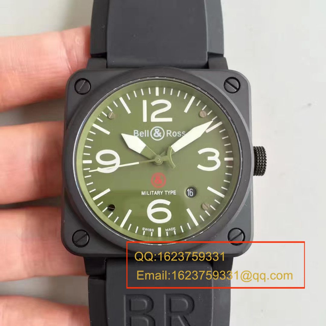 【BR Factory  top 复刻高仿手表】 Bell & Ross AVIATION系列BR 03-92 Military Carbon wrist watch  / BLS007