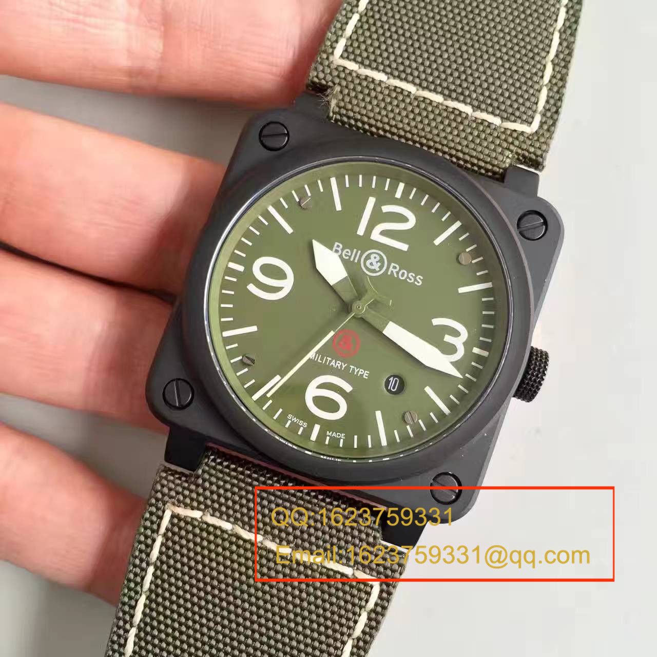 【BR Factory  top 复刻高仿手表】 Bell & Ross AVIATION系列BR 03-92 Military Carbon wrist watch  / BLS007