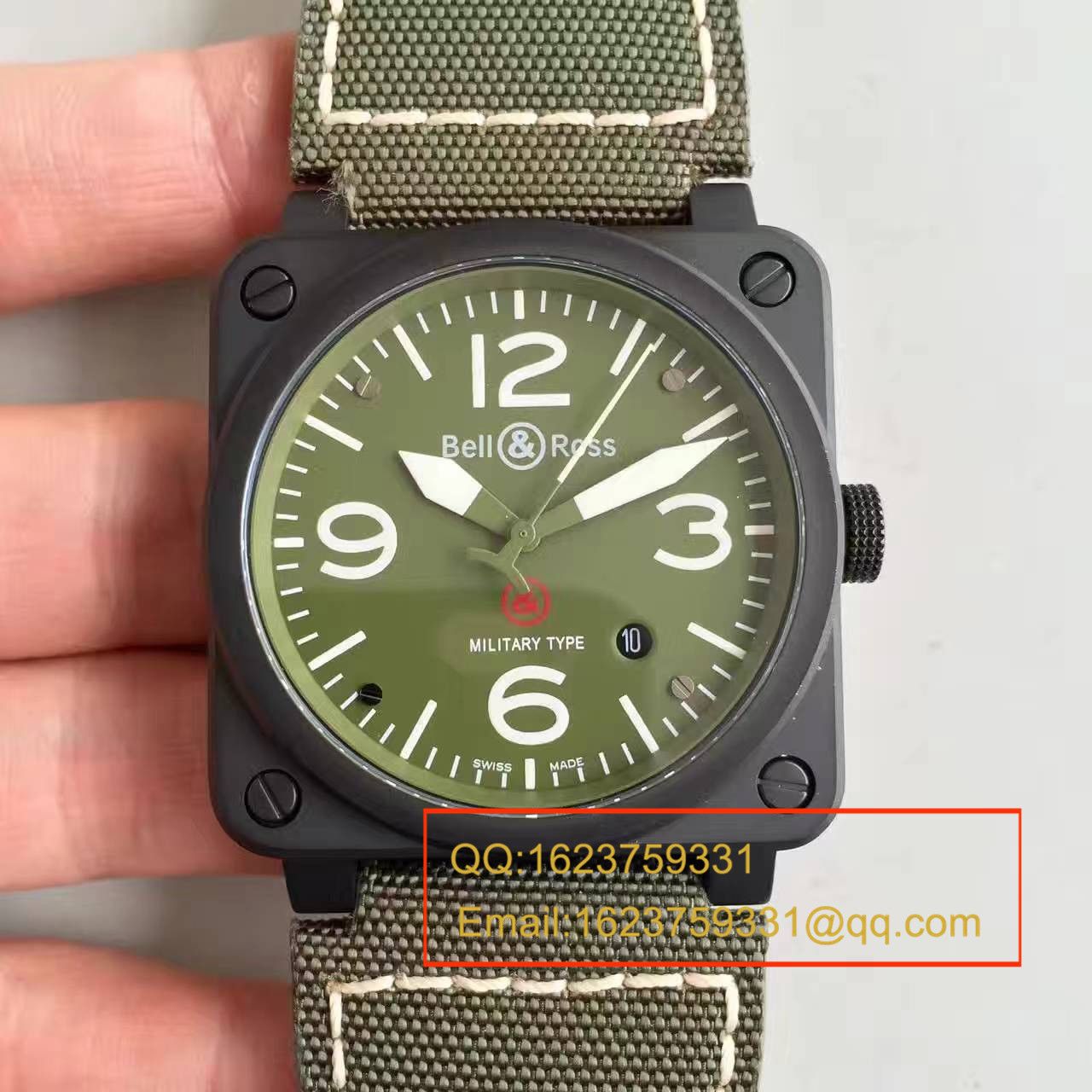 【BR Factory  top 复刻高仿手表】 Bell & Ross AVIATION系列BR 03-92 Military Carbon wrist watch  / BLS007