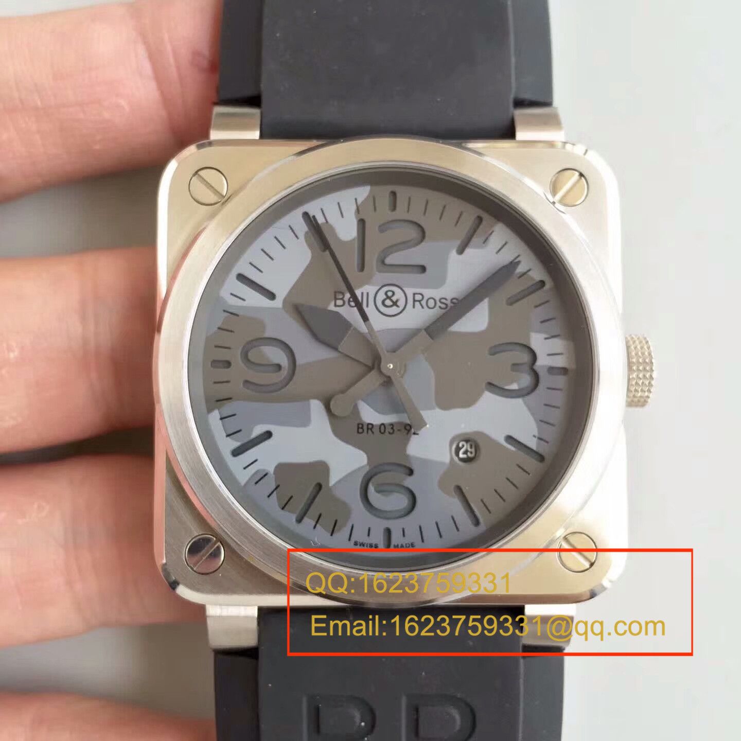 【BR1:1 top 高精仿手表】 Bell & Ross AVIATION系列 BR 03-92 BLACK CAMO wrist watch  / BLS011