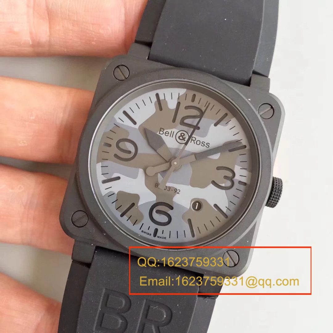 【BR1:1 top 高精仿手表】 Bell & Ross AVIATION系列 BR 03-92 BLACK CAMO wrist watch  / BLS011
