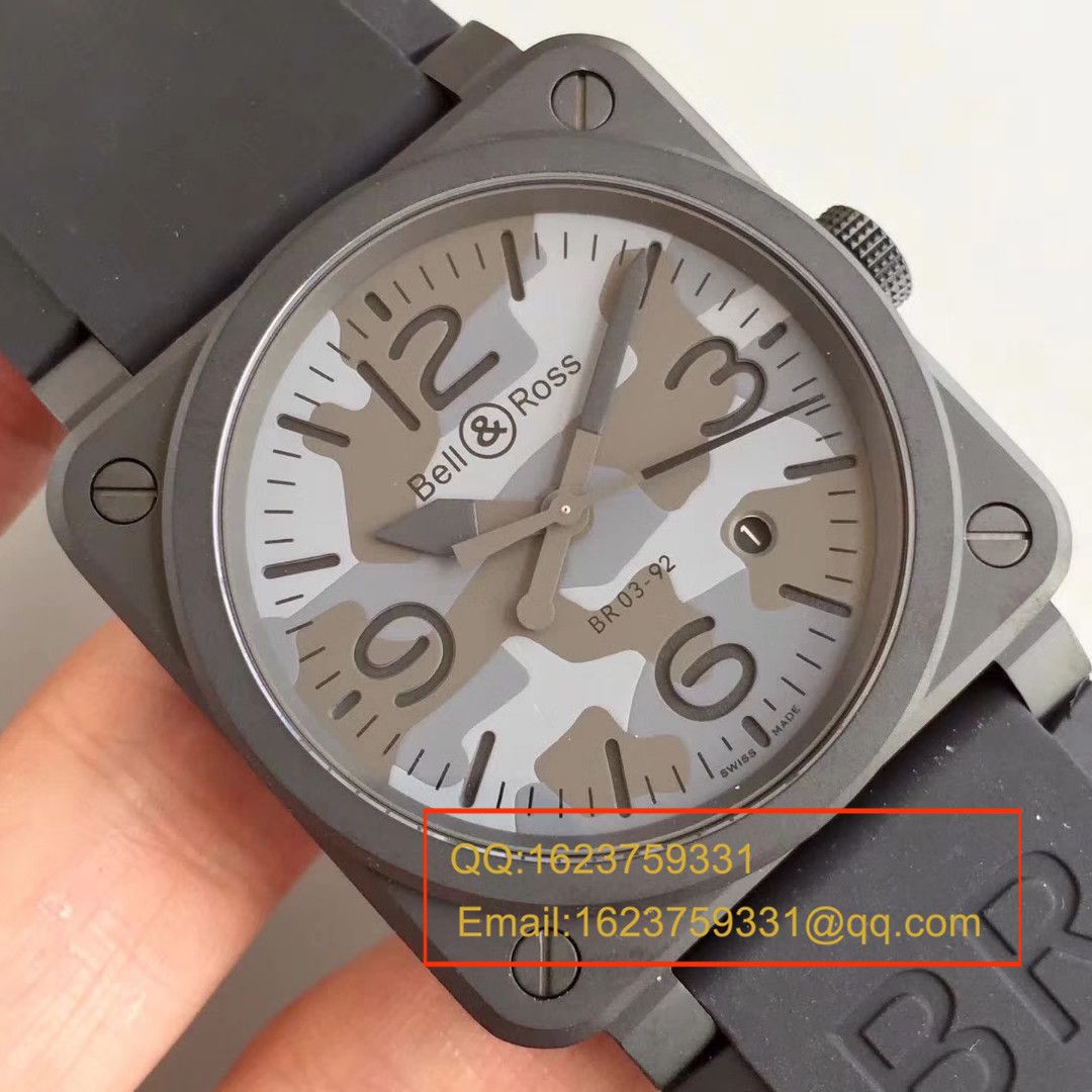 【BR1:1 top 高精仿手表】 Bell & Ross AVIATION系列 BR 03-92 BLACK CAMO wrist watch  / BLS011