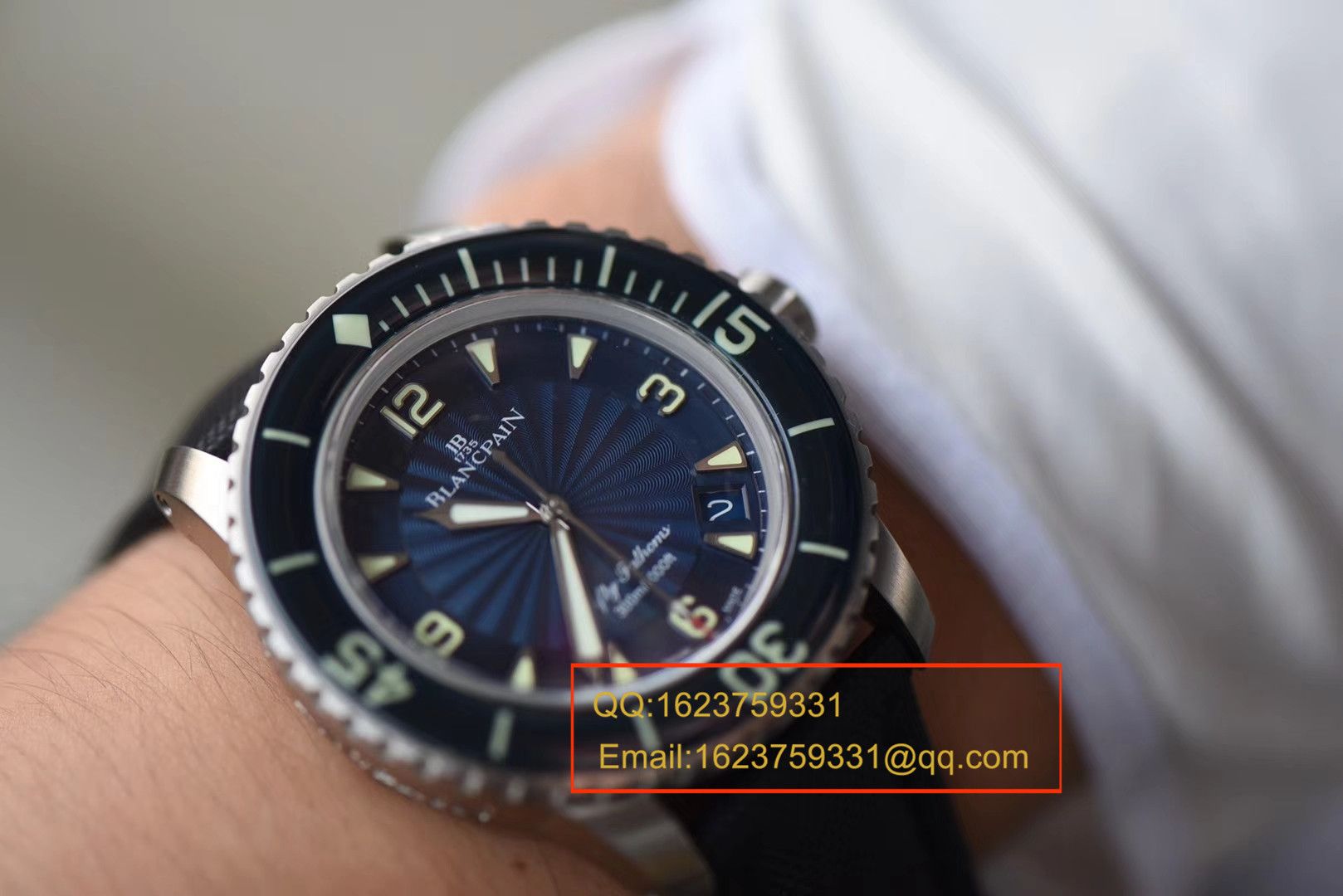 【 Video analysis ZF一比一超A高仿手表】Blancpain Blancpain  Fifty Fathoms 超薄 Movement 系列 5015D-1140-52B蓝面 wrist watch  / BP035