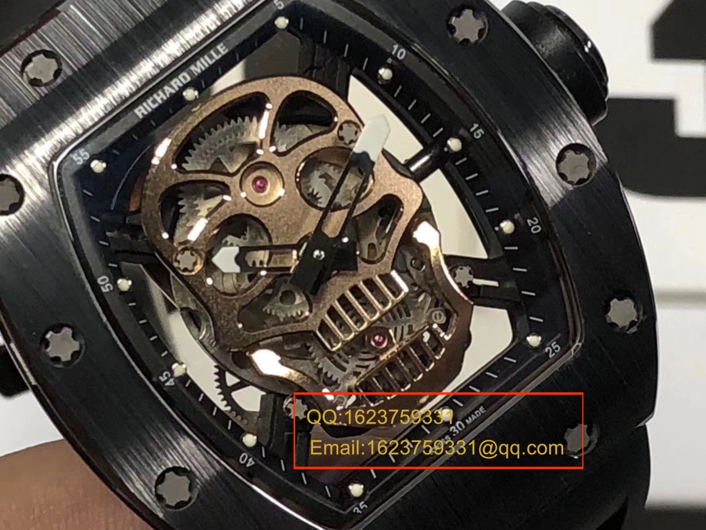 【KV Factory 一比一超A高仿手表】RICHARD MILLE 男士系列RM 52-01潘玮柏同款金色骷髅头 wrist watch  / RM 52-01